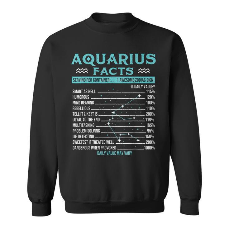 Aquarius Facts - Zodiac Sign Horoscope Birthday Astrology  Sweatshirt