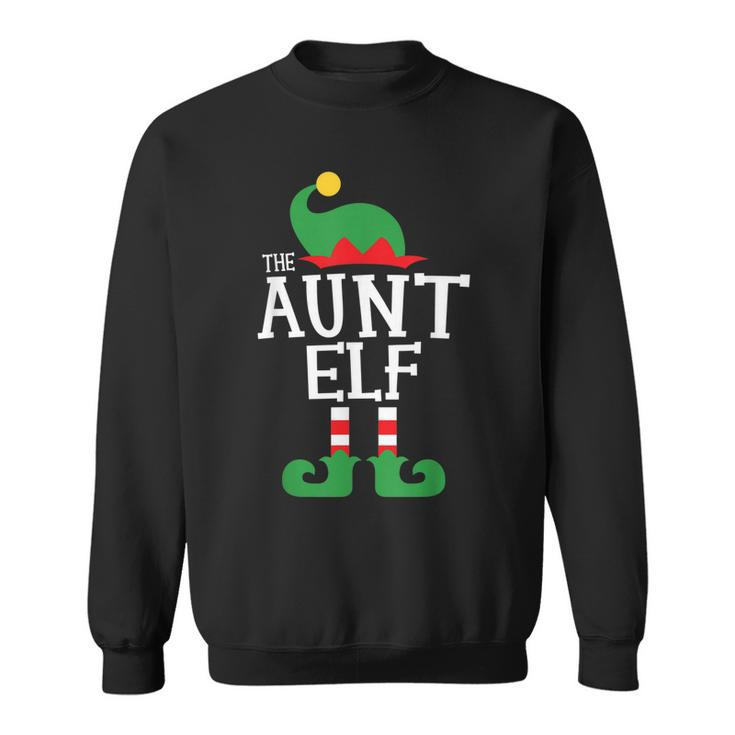 Aunt Elf Family Christmas Matching Top  Men Women Sweatshirt Graphic Print Unisex