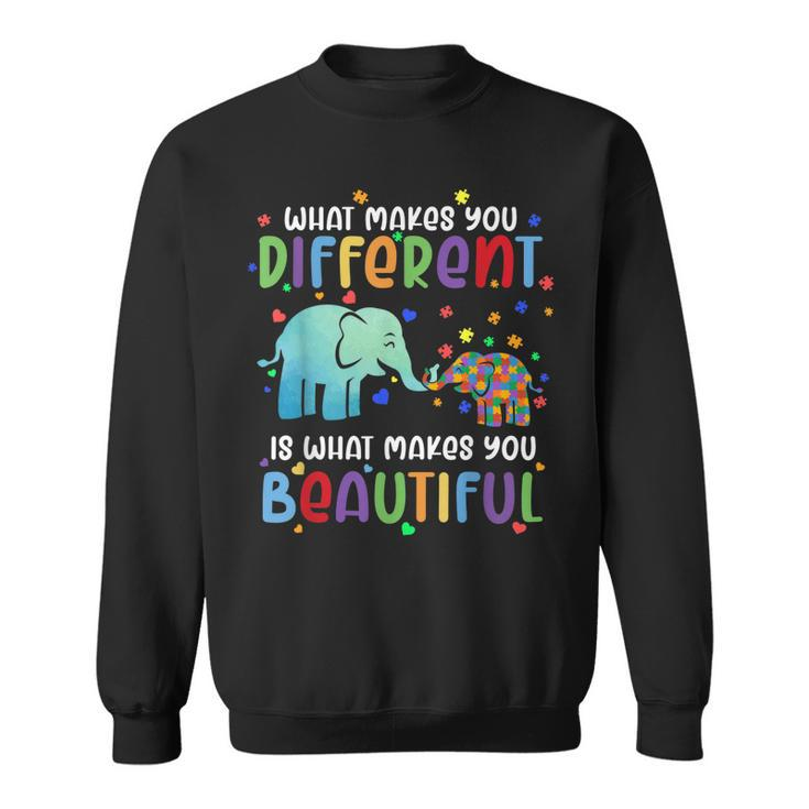 Autism Awareness Elephant What Makes Different Beautiful  Sweatshirt