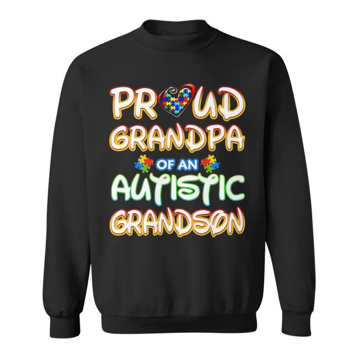 Autism Awareness Family Proud Grandpa Of Autistic Grandson Sweatshirt
