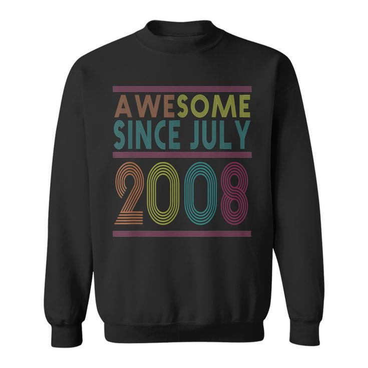 Awesome Since July 2008 Vintage Retro Birthday Sweatshirt