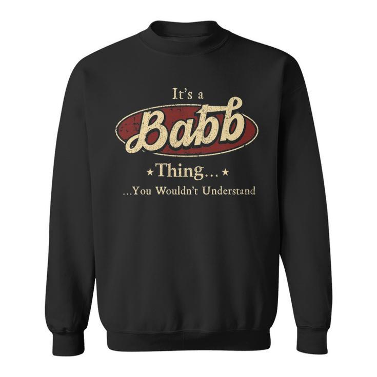 Babb  Personalized Name Gifts  Name Print S  With Names Babb Sweatshirt