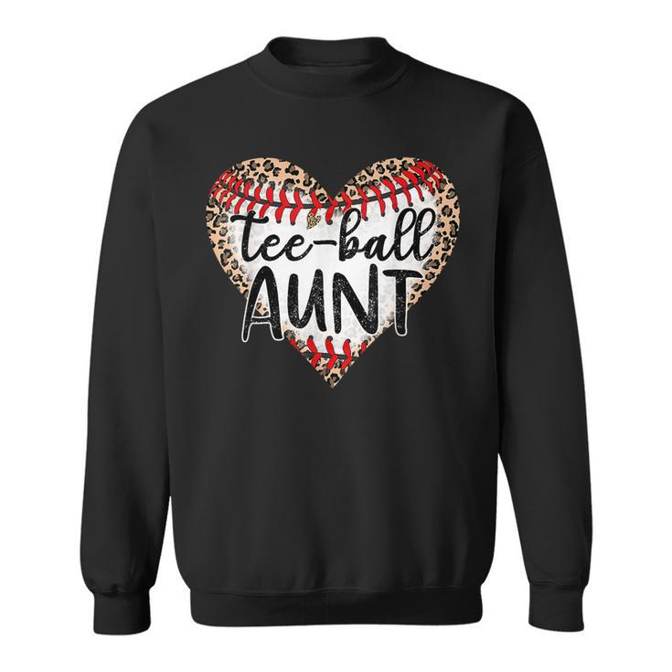 -Ball Aunt Leopard Heart -Ball Mom Mothers Day  Sweatshirt