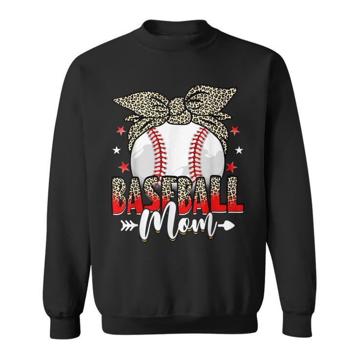 Baseball Mom Life Game Day Leopard Cute Mothers Day  Sweatshirt