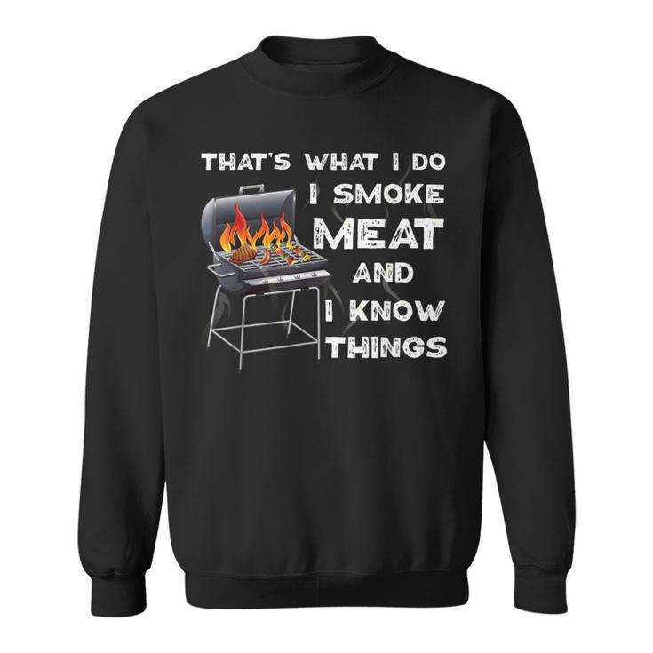 Smoking Meat Gifts for Men BBQ Smoker Grill Barbecue DAD Long Sleeve T-Shirt