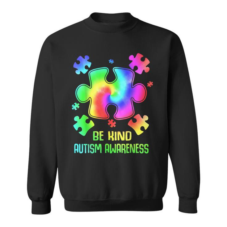Be Kind Puzzle Tie Dye Autism Awareness  Toddler Kids  Sweatshirt