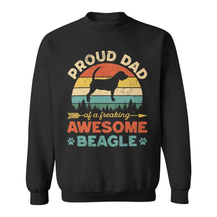 Beagle Dog Proud Beagle Dad Vintage Retro Dog Dad Present 100 Beagles Sweatshirt