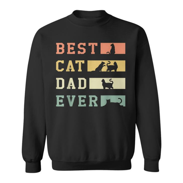 Best Cat Dad Ever Fathers Day Papa Paw Love Kitten Meow Gift For Mens Sweatshirt