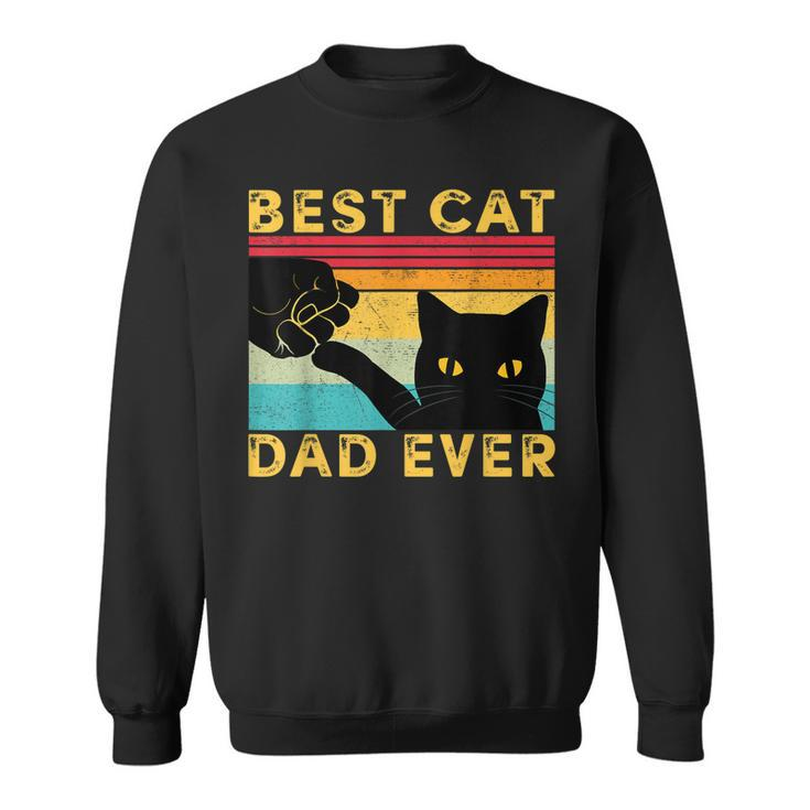 Best Cat Dad Ever Funny Cat Daddy Fist Bump Fathers Day  Men Women Sweatshirt Graphic Print Unisex