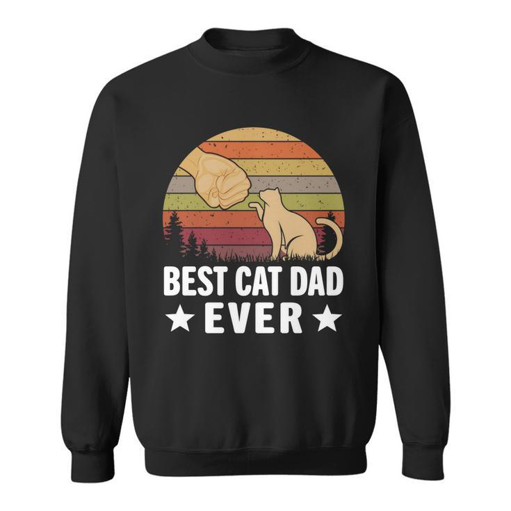 Best Cat Dad Ever Funny Cute Retro Sweatshirt