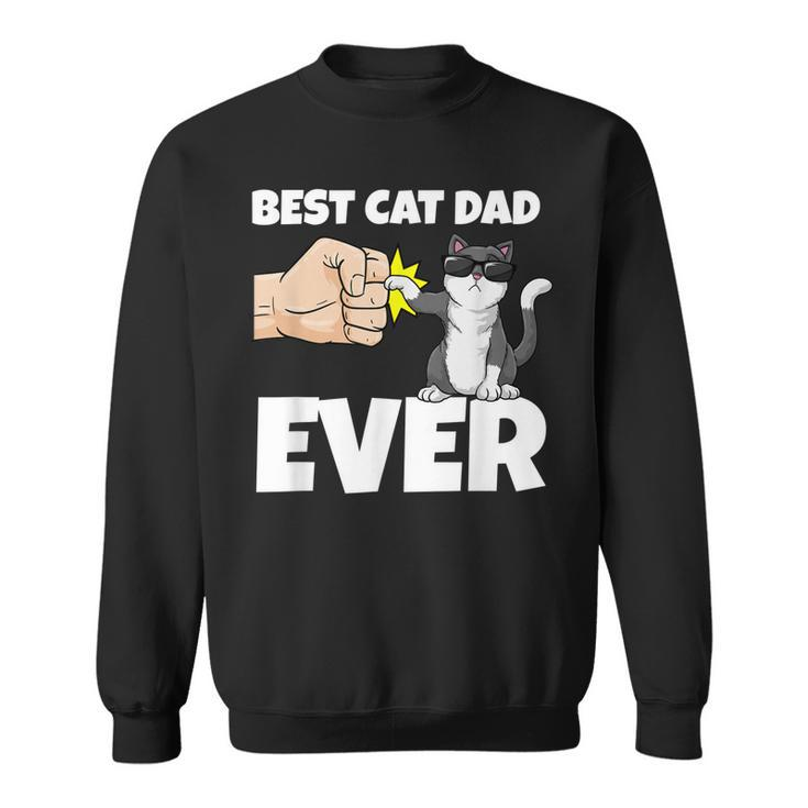 Best Cat Dad Ever I Cat Father Kitten Fist Bump Gift For Mens Sweatshirt