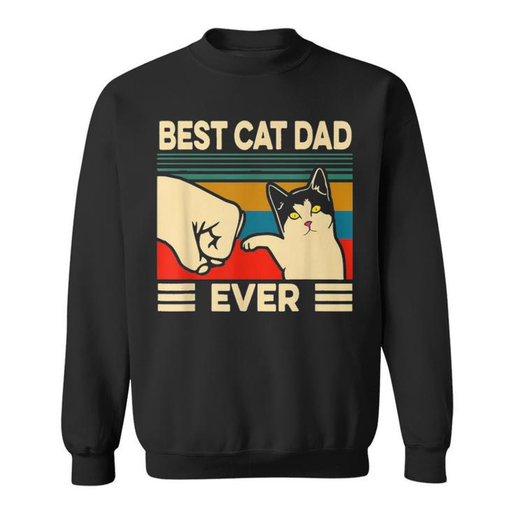 Best Cat Dad Ever Vintage Men Bump Fit Fathers Day Gift V2 Sweatshirt