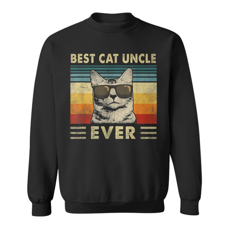Best Cat Uncle Ever  Vintage Retro Cat Dad Father Day  Sweatshirt
