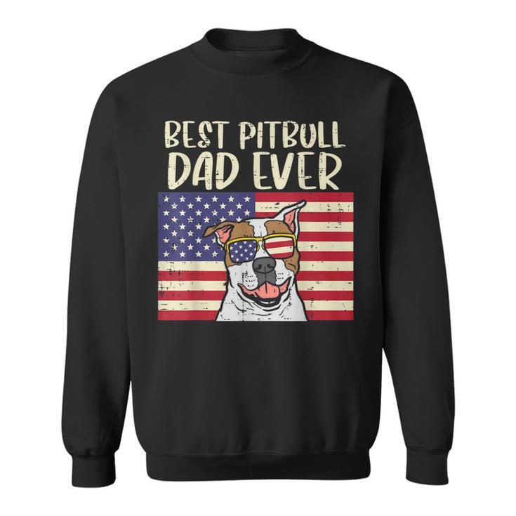 Best Pitbull Dad Ever Us Flag Pitties Dog Patriotic Men Gift Gift For Mens Sweatshirt