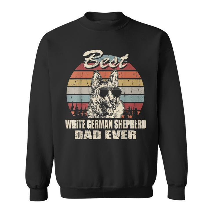 Best White German Shepherd Dad Ever Vintage Retro Dog Dad  V2 Sweatshirt