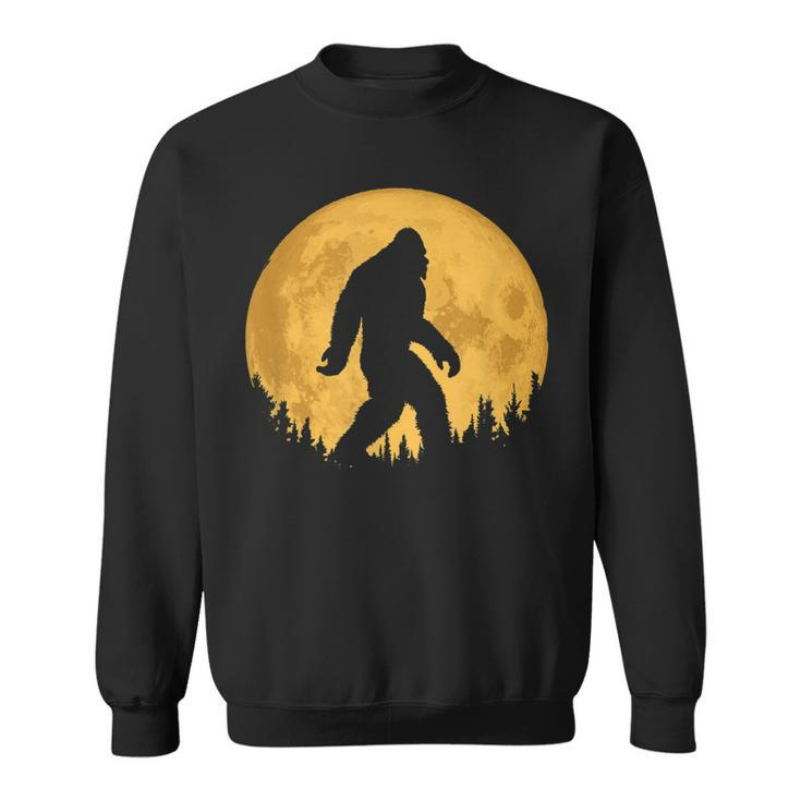 Bigfoot Night Minimalist Full Moon & Trees Sasquatch Men Women Sweatshirt Graphic Print Unisex