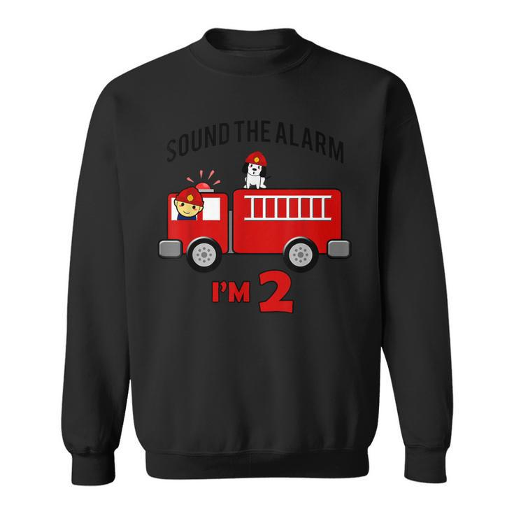 Birthday 2 Year Old Fire Fighter Truck  | Firetruck  Sweatshirt