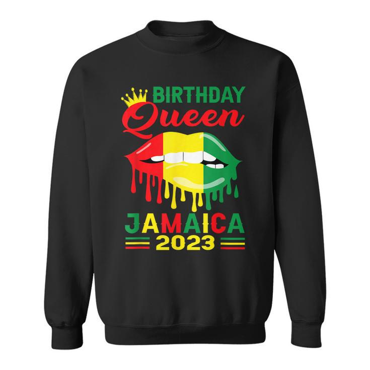 Birthday Queen Jamaica 2023 Girls Trip Party Jamaican Lips  Sweatshirt