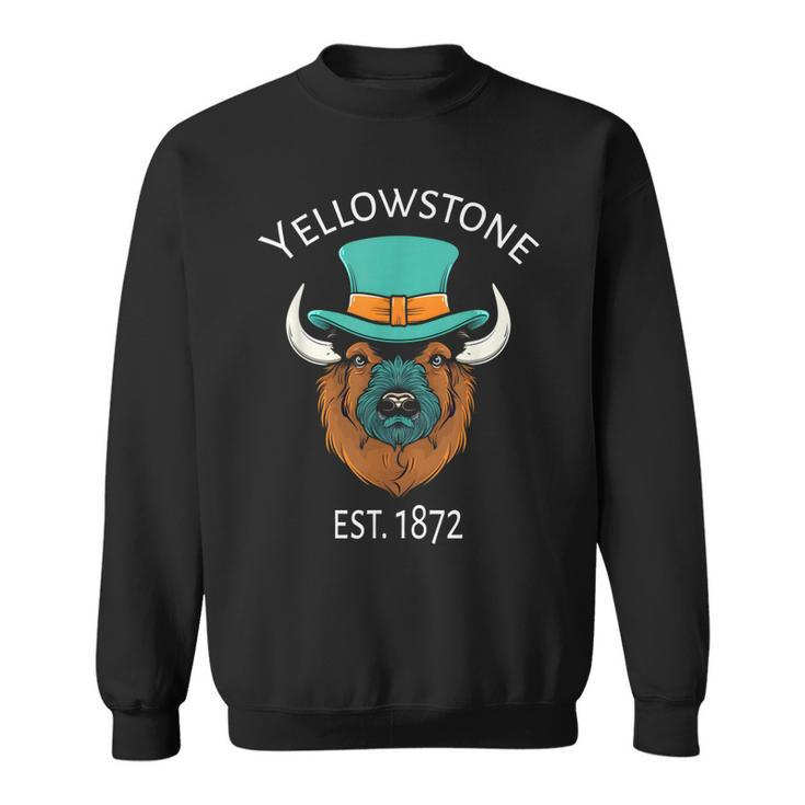 Bison Yellowstone National Park Established 1872  Sweatshirt