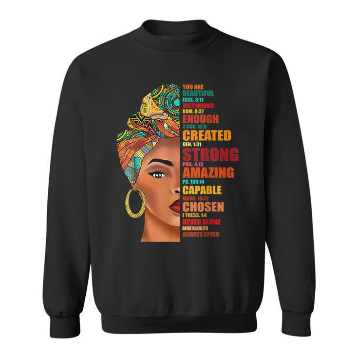 Black Queen Lady Curly Natural Afro African American Ladies  V5 Sweatshirt - Thegiftio