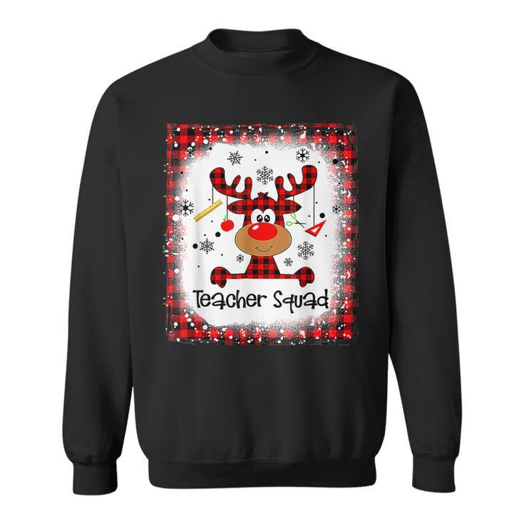 Bleached Teacher Squad Reindeer Funny Teacher Christmas Xmas  V28 Men Women Sweatshirt Graphic Print Unisex
