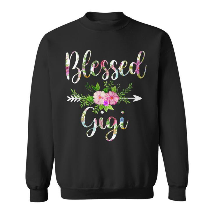 Blessed Gigi Floral  For Women Mothers Day Grandma  Sweatshirt