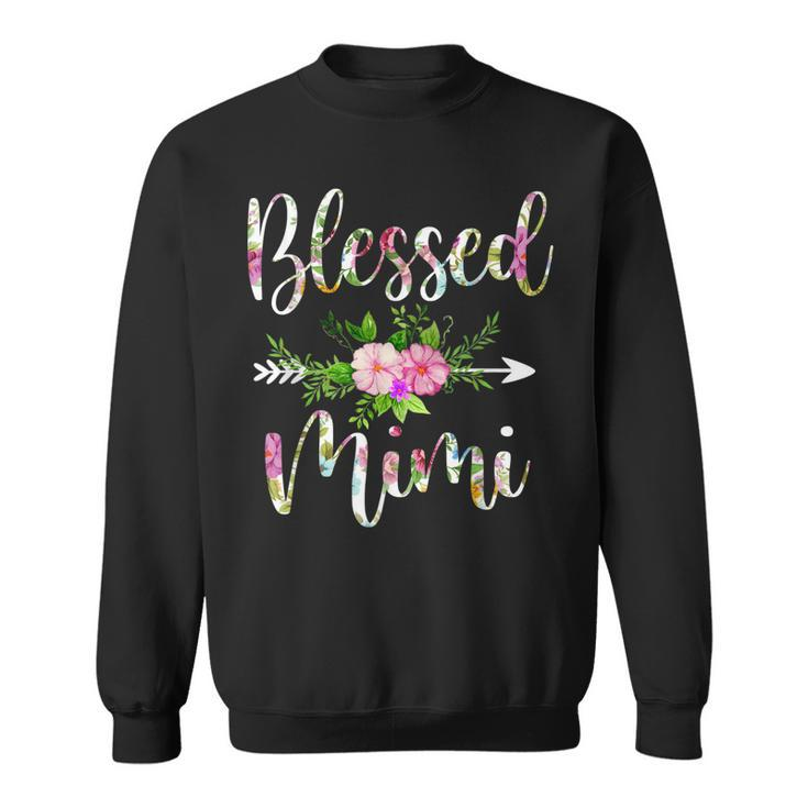 Blessed Mimi Floral  For Women Mothers Day Grandma  Sweatshirt