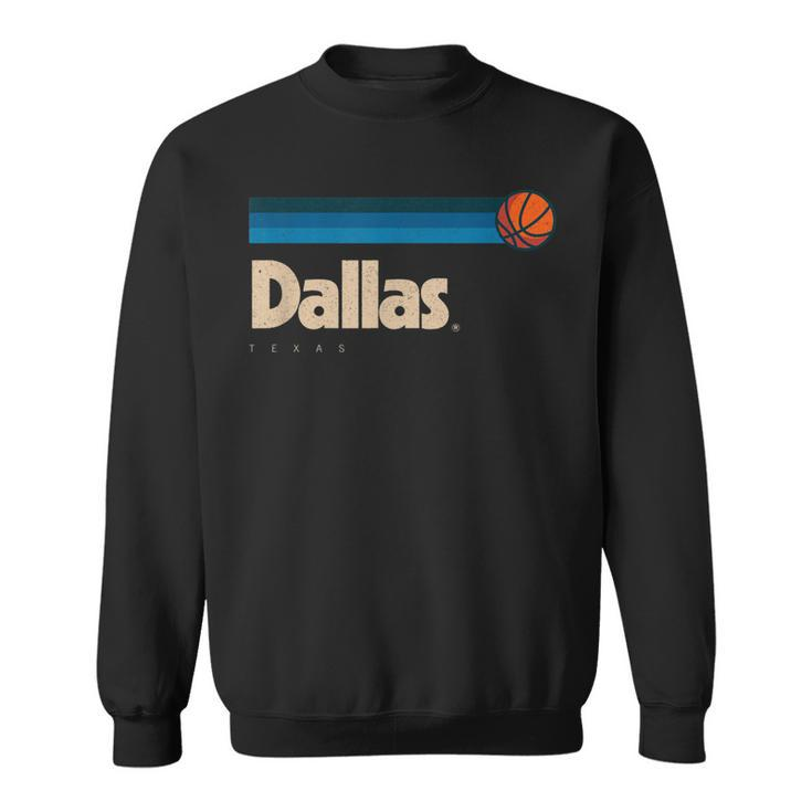 Blue Dallas Basketball B-Ball City Texas Retro Dallas  Sweatshirt