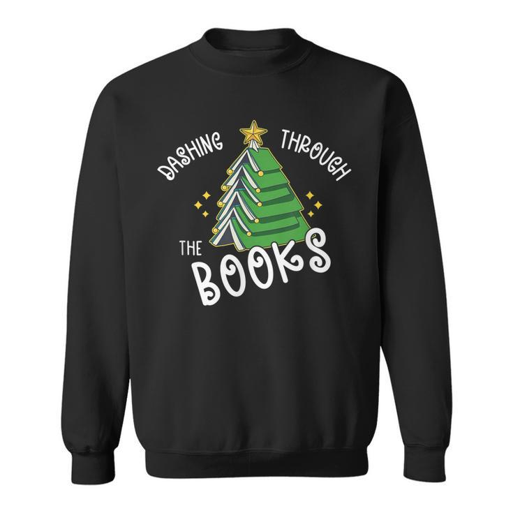 Book Lover Christmas Tree  Holiday Reading  Love To Read  Men Women Sweatshirt Graphic Print Unisex