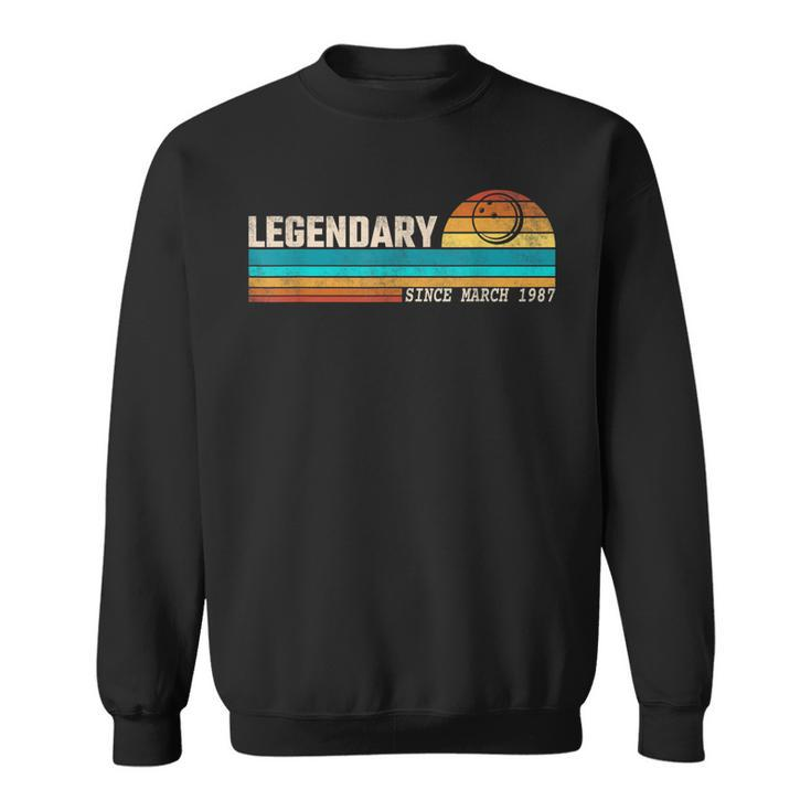 Bowlingspieler Legende Seit März 1987 Geburtstag Sweatshirt