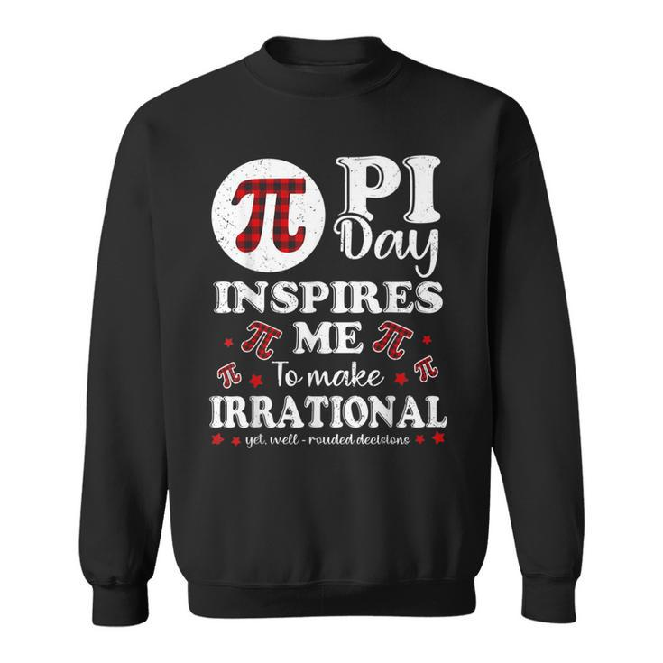 Buffalo Plaid Pi Symbol Pi Day Inspires Me Math Lover Gifts V2 Sweatshirt