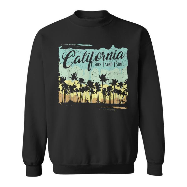 California - Surfing Beach Summer Vintage Retro Surf Gift  Sweatshirt