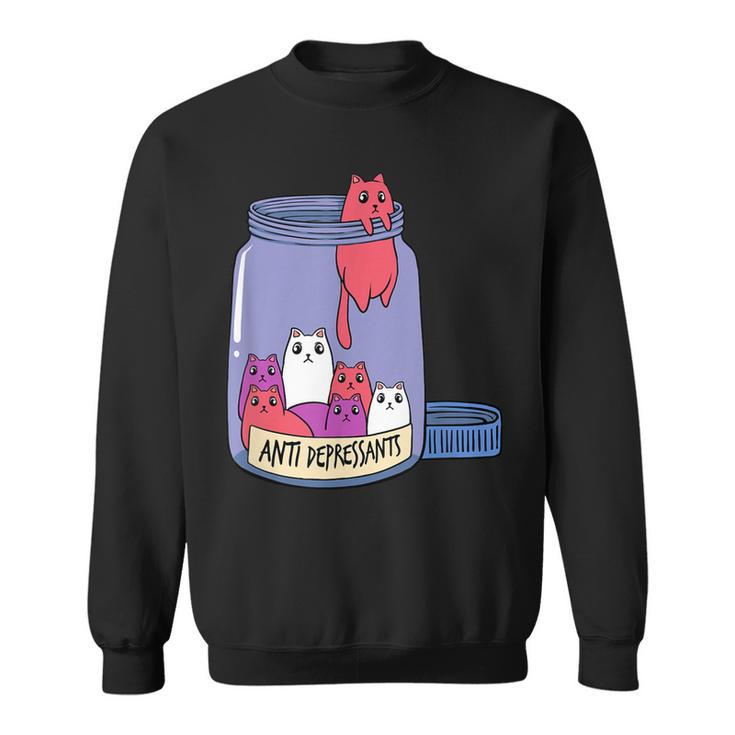 Cat Antidepressant Mental Health Kitten Doctor Pet Owner Sweatshirt