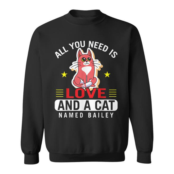 Cat Love  All You Need Is Love And A Cat Named Bailey Sweatshirt