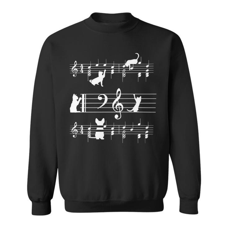 Cat Mom Cat Grandma Music Musical note and treble clef on stave Unisex T-Shirt Sweatshirt