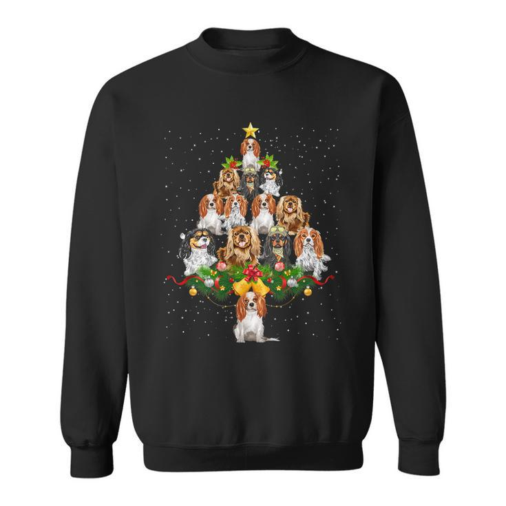 Cavalier King Charles Spaniel Christmas Tree Xmas Light Gift Sweatshirt