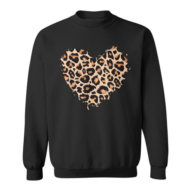Cheetah Leopard Heart Girls Animal Print  Sweatshirt