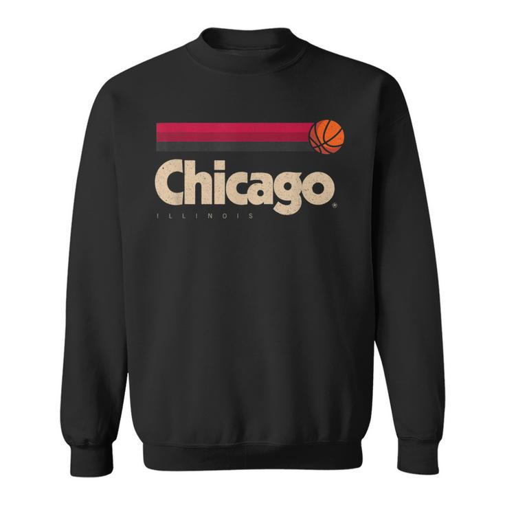 Chicago Basketball B-Ball City Illinois Retro Chicago  Sweatshirt