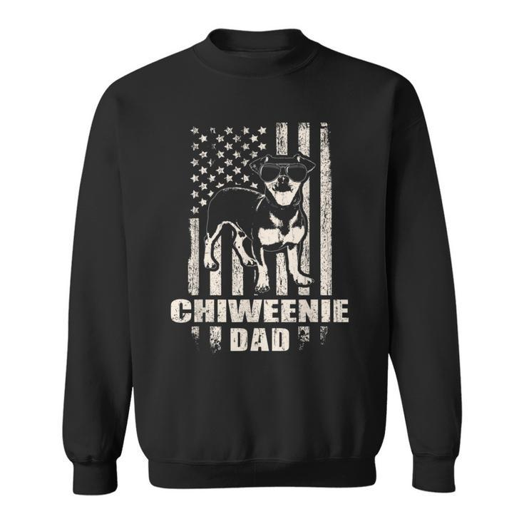 Chiweenie Dad Cool Vintage Retro Proud American  Sweatshirt