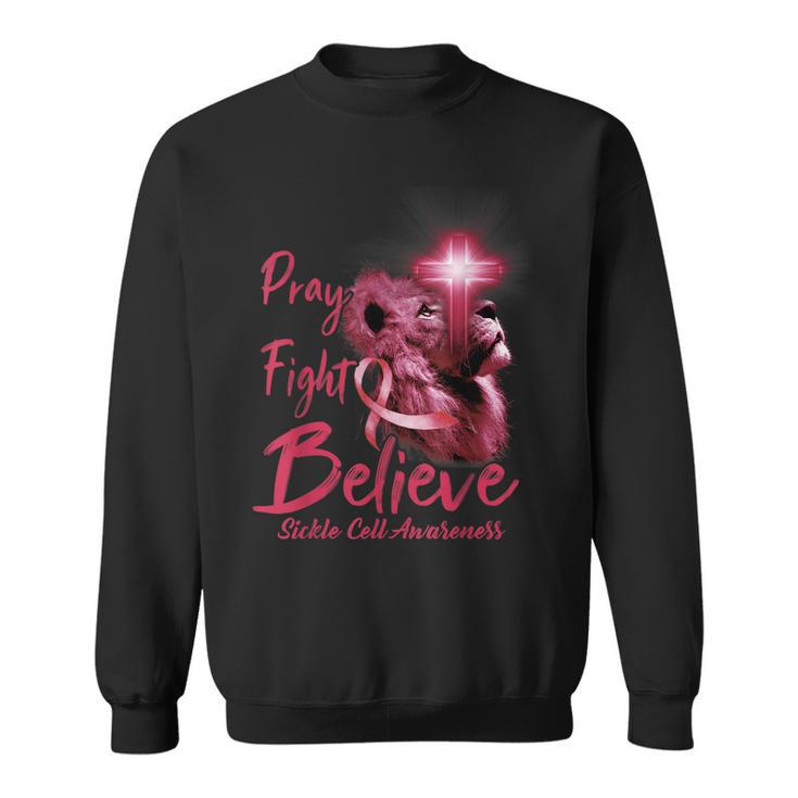 Christian Lion Cross Religious Quote Sickle Cell Awareness  Sweatshirt