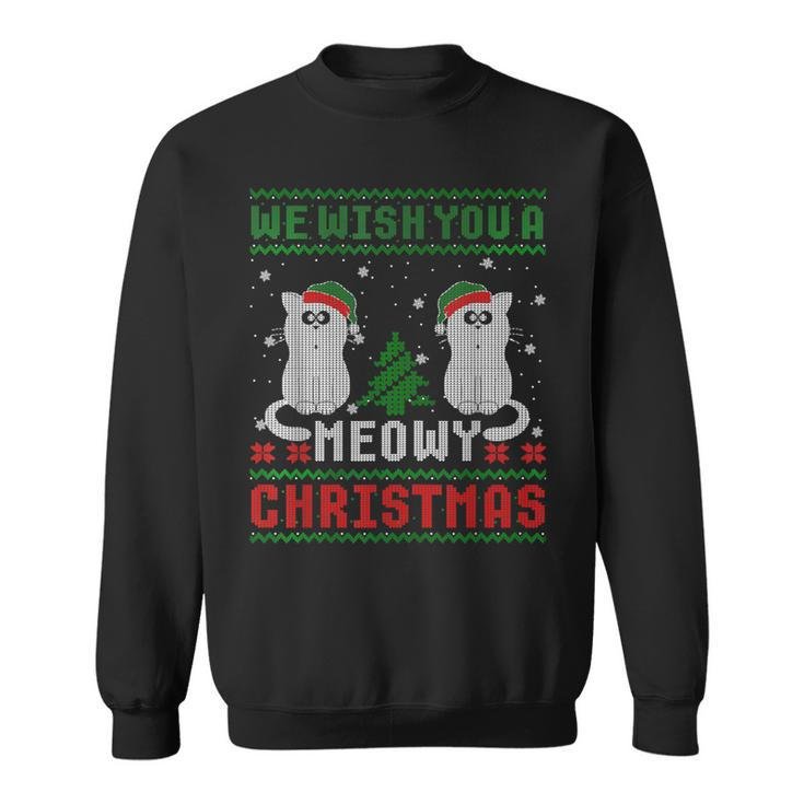 Christmas Cat  Meowy Christmas Cat Christmas Sweater  V2 Men Women Sweatshirt Graphic Print Unisex
