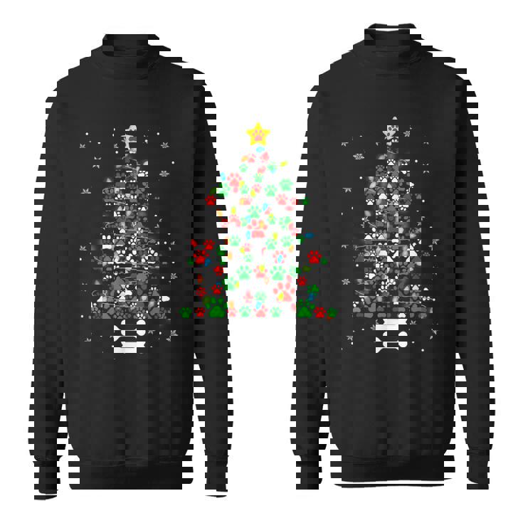 Christmas Cute Dog Xmas Tree Funny Dog Gifts Christmas Men Women Sweatshirt Graphic Print Unisex