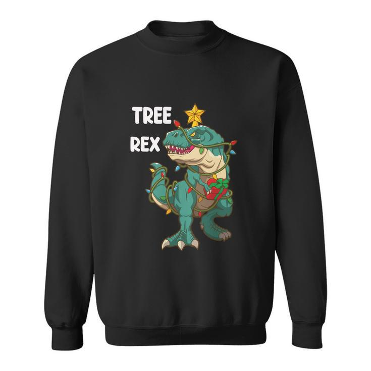Christmas Dinosaur Tree Rex Pajamas Funny Xmas Lights Sweatshirt
