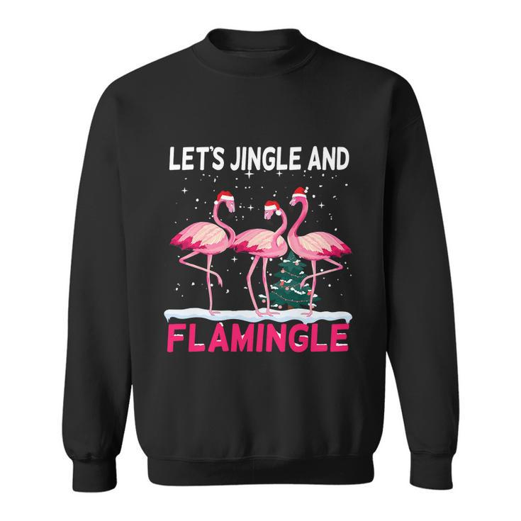 Christmas Flamingo Funny Pink Flamingle Xmas Sweatshirt