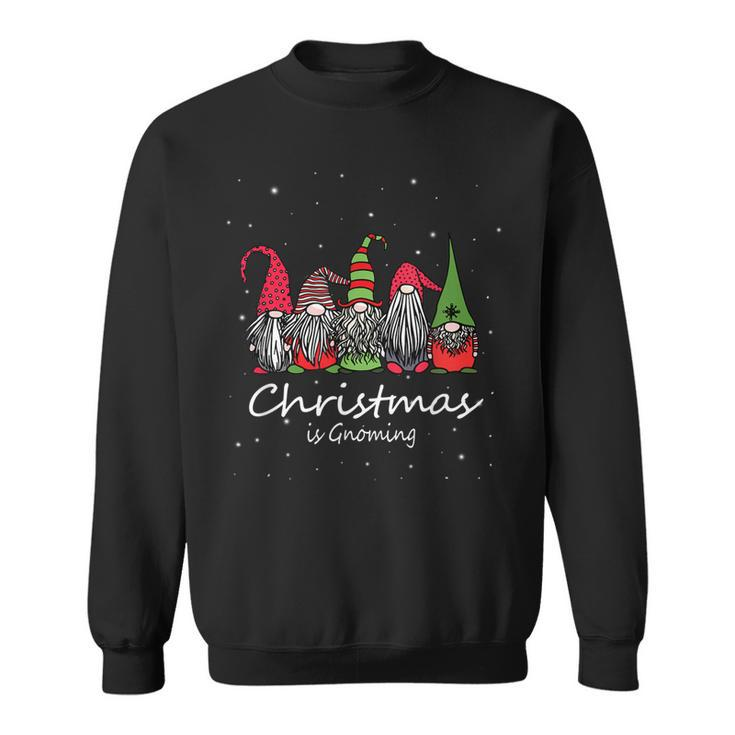 Christmas Is Gnoming God Jul Gnome Tomte Xmas Santa Idea  Men Women Sweatshirt Graphic Print Unisex