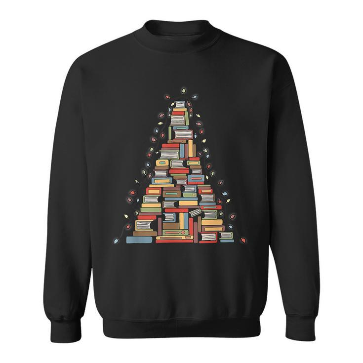 Christmas Library Tree Librarian Book Lover V4 Men Women Sweatshirt Graphic Print Unisex