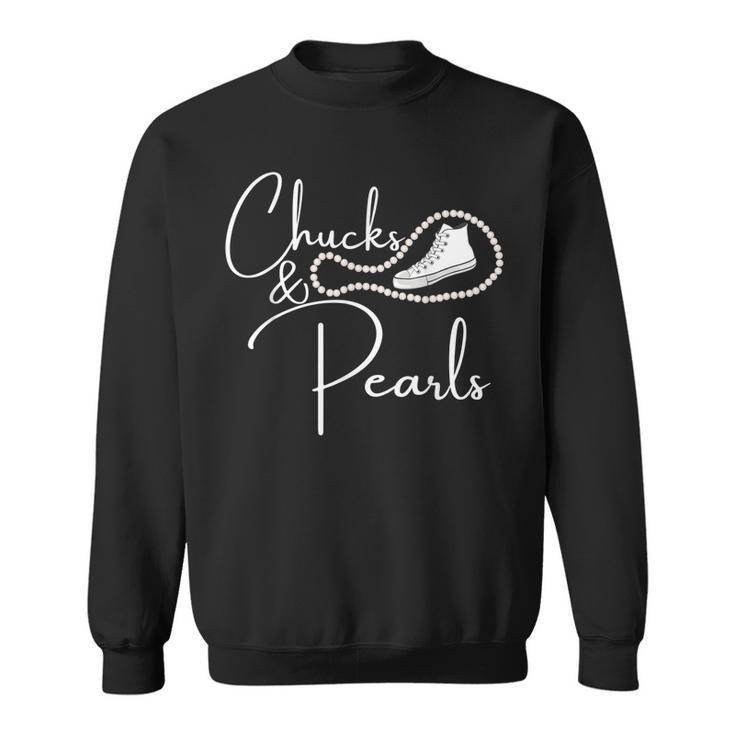 Chucks And Pearls 2021 Hbcu Black Girl Magic White Gift  Sweatshirt
