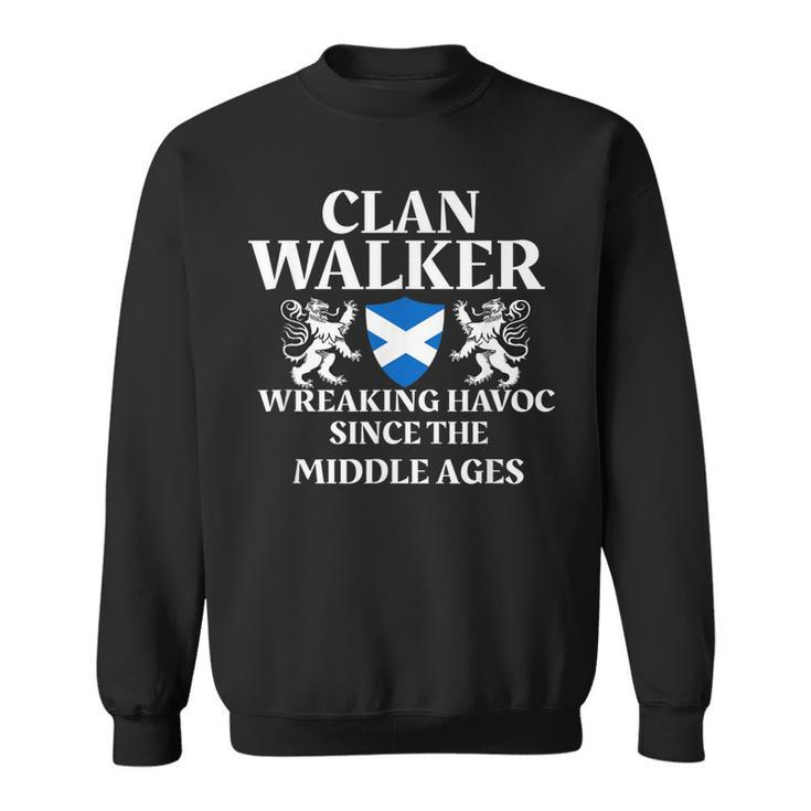 Clan Walker Scottish Family Kilt Tartan Lion  Men Women Sweatshirt Graphic Print Unisex