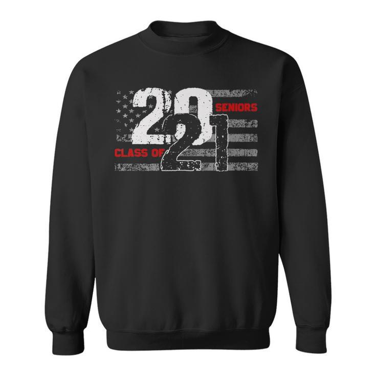 Class Of 2021 Distressed American Flag Seniors Sweatshirt