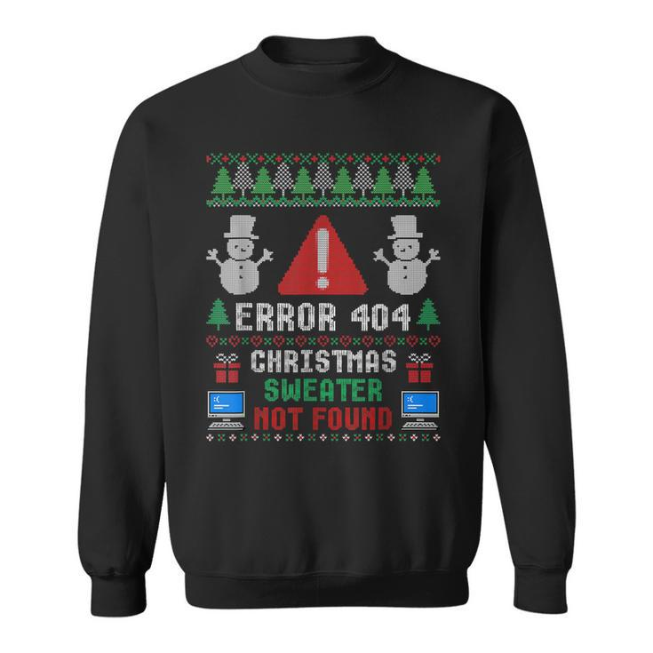 Computer Error 404 Ugly Christmas Sweater Nots Found  Men Women Sweatshirt Graphic Print Unisex